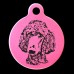Poodle Curious View Engraved 31mm Large Round Pet Dog ID Tag